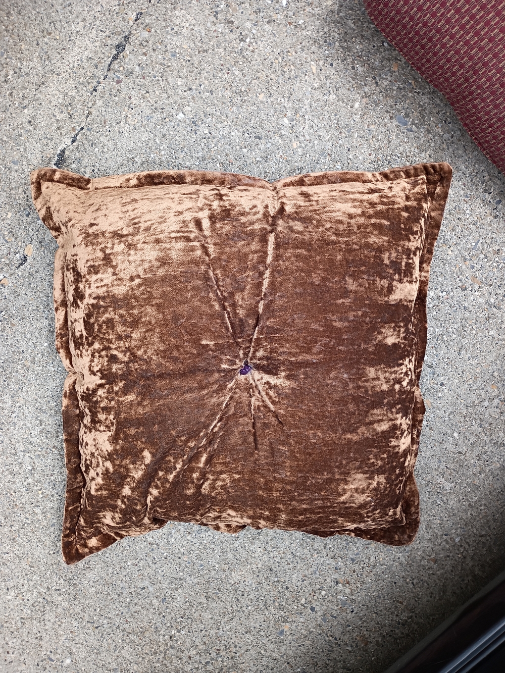 Plush Brown Velvet Decorative Throw Pillow - Unbranded